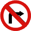 B-22 znak zakazuj�cy skr�tu w prawo