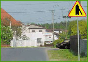 wlot drogi jednokierunkowej