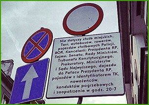 znak B-1 z dużą ilością wyjątków