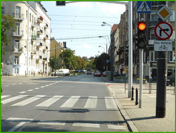 sygnalizacja i zakaz skrętu w prawo