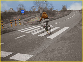 rowerzysta na przejściu