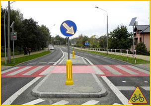 nakaz jazdy z prawej strony znaku