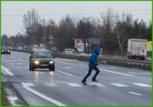 przebieganie przez jezdnię