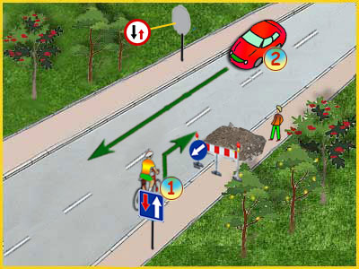 rowerzysta ma tutaj pierwszeństwo