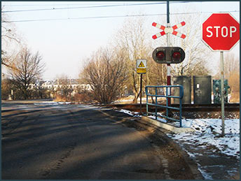 przejazd kolejowy jednotorowy